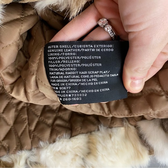 St. John’s Bay Vintage Y2K Suede Jacket Real Rabbit Fur Trim Women’s XL - Picture 6 of 9